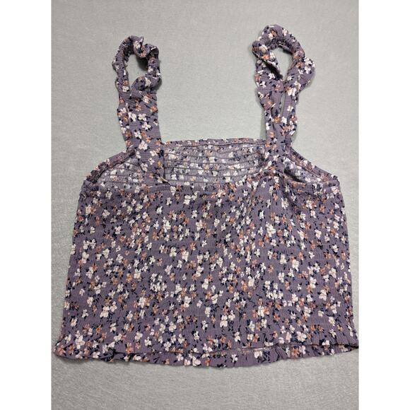 Pink Rose Tank Women's Small Purple Floral Halter Summer Boho EUC - Picture 2 of 9